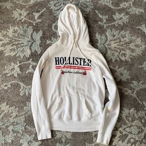 White Hollister hoodie, size is XS
